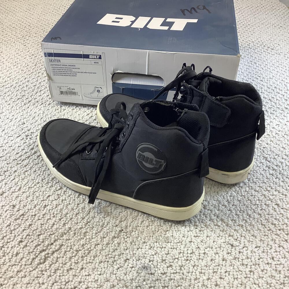 BILT Dexter Shoes Mens Size 9 Black Lightweight Casual High Top Sneaker Boots